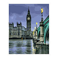 Картина за номерами Strateg Лондон у сірих тонах розміром 40х50 см (VA-2830) «Strateg» (VA-2830)