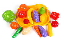 Набор фруктов и овощей 5347 ТехноК на подносе детская игрушка пластиковая для детей кухня