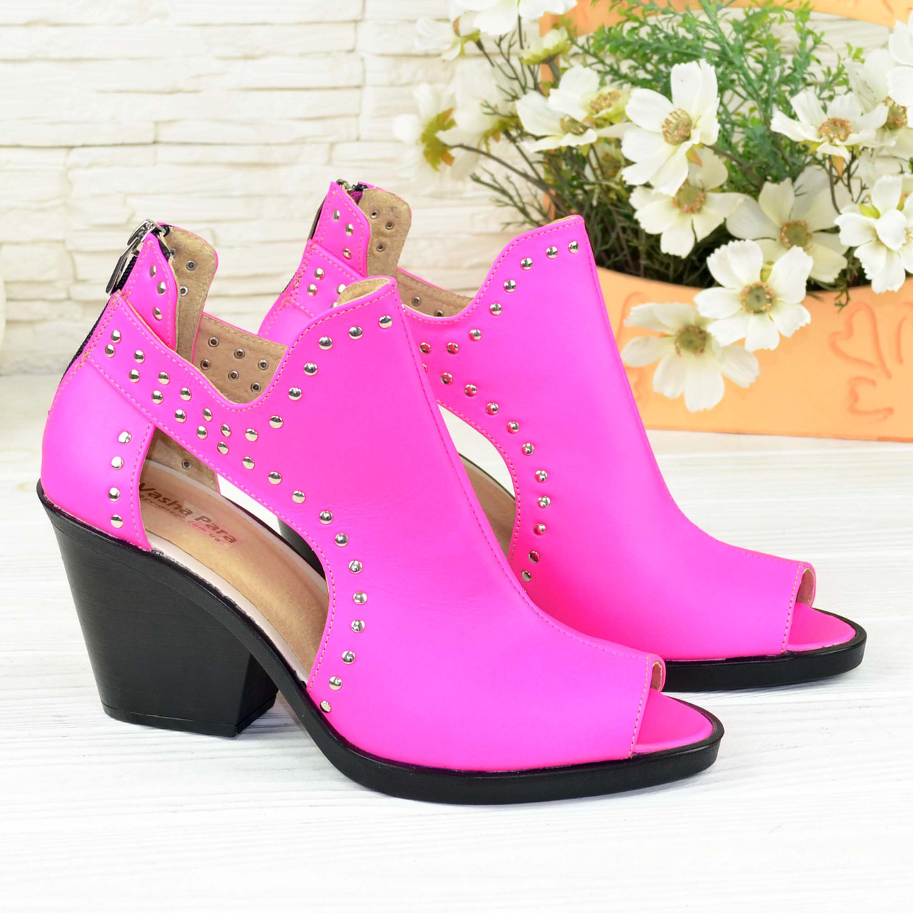 Туфлі жіночі стильні на високих підборах, колір фуксія, фото 1