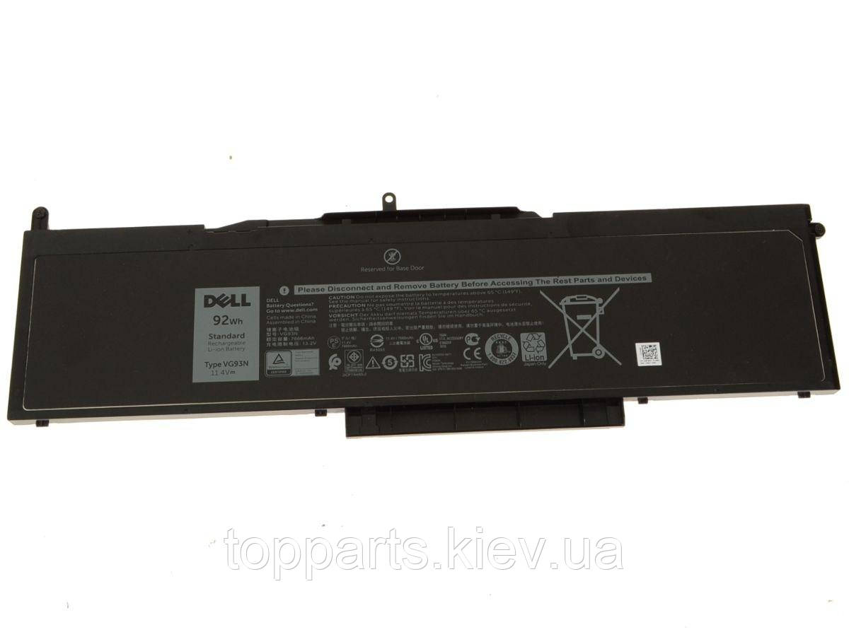 Батарея для ноутбука Dell Latitude 5580 (long+), VG93N, 92Wh (7666mAh), 6cell, 11.4V, Li-ion, чорний, ОРИГ