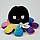 М'яка плюшева іграшка Восьминіг-перевертиш двосторонній Райдужний Веселий-сумний Колір чорно-білий, фото 3
