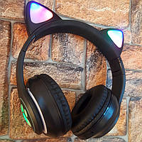 Наушники Bluetooth беспроводные кошачьи ушки светятся в такт музыке светодиодные (Оригинальные фото)