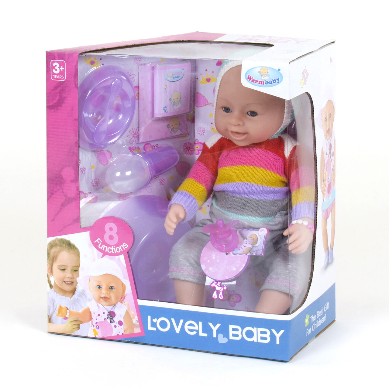 Пупс функціональний Warm Baby у светрі (8 функцій, з аксесуарами) 8040-562, фото 1