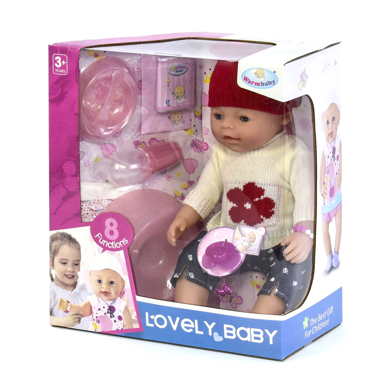 Пупс функціональний Warm Baby у светрі (з аксесуарами) 8040-491