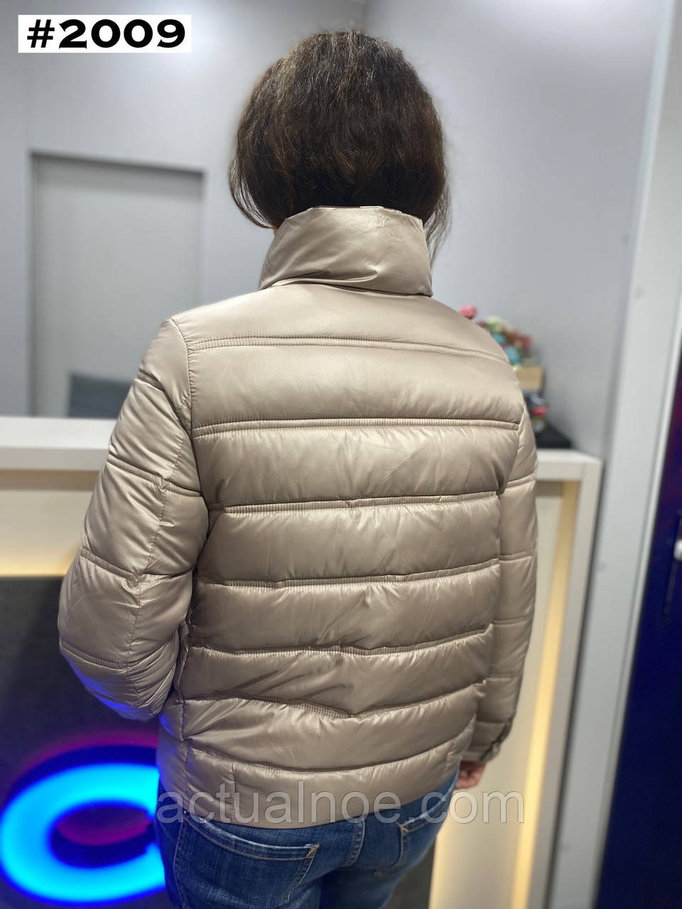 Куртка женская двухсторонняя демисезонная капучино - фото 3 - id-p569678325