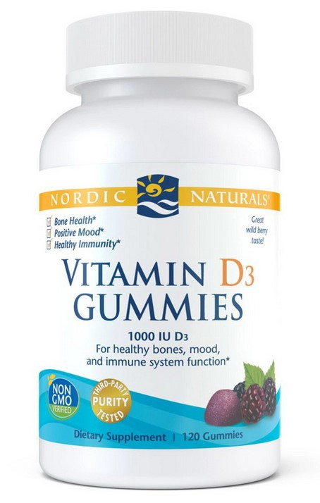 Вітамін Д Nordic Naturals Vitamin D3 1000 IU Gummies 120 gummies wild berry, фото 1