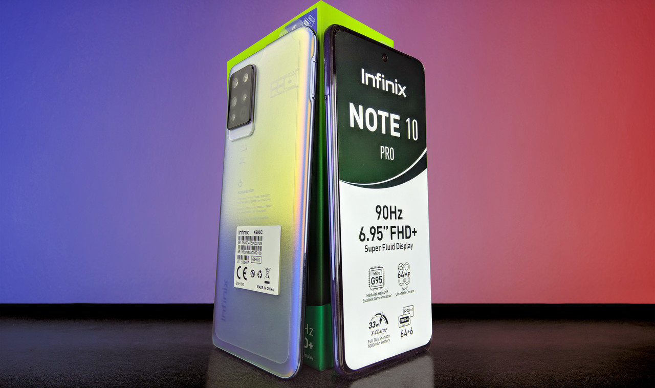 Infinix Note 10 Pro 6.95" <unk> 6/64 Gb <unk> 64 Mp <unk> Helio G95 <unk> 90 Гц <unk> Скло