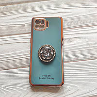 Чохол Ring Stones для Oppo Reno 4 Lite силіконовий Сіро-блакитний
