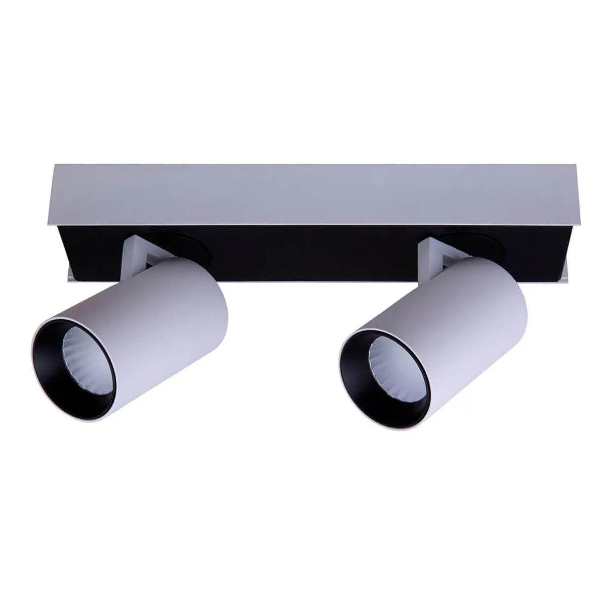 Накладної поворотний світильник MJ-S056-2X10W WH+BK 3000K