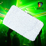 Сумка Клатч із паєтками білий + друк на ній з 2 боків, фото 3