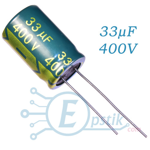 Конденсатор 33uF 400V (13*18) 105°C Low ESR: продаж, ціна у Гайворона ...