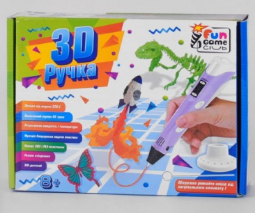 Дитяча 3D-ручка для малювання об'ємних моделей Fun Game (фіолетова)