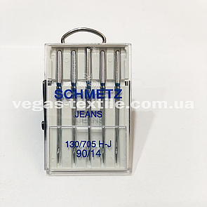 Голки швейні Schmetz (Німеччина) JEANS 130/705 H-J No90/14 (для побутових швейних машин)