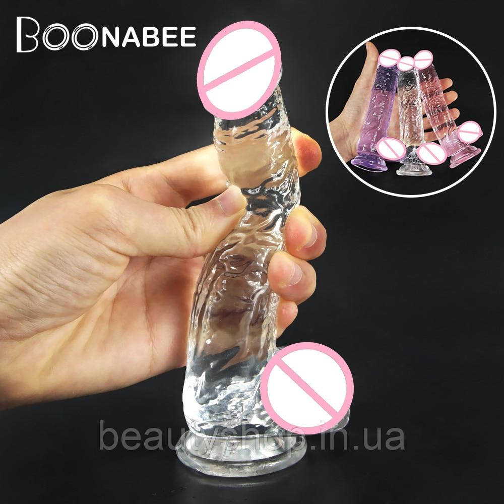Фалоімітатор для жінок з присоскою — кристально прозоре задоволення
