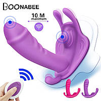 Потрійний вібратор вагінальний жіночий стимулятор точки G, ануса, клітора