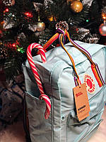 Рюкзаки та ранці шкільні Fjallraven Kanken. Рюкзак Канкен бірюзовий з райдужними ручками Рюкзаки в школу 16л, фото 5