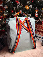 Рюкзаки та ранці шкільні Fjallraven Kanken. Рюкзак Канкен бірюзовий з райдужними ручками Рюкзаки в школу 16л, фото 6