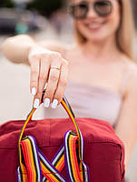 Шкільні портфелі Канкен. Рюкзаки Fjallraven Kanken Rainbow. Рюкзак бордовий молодіжний шкільний 16л, фото 2