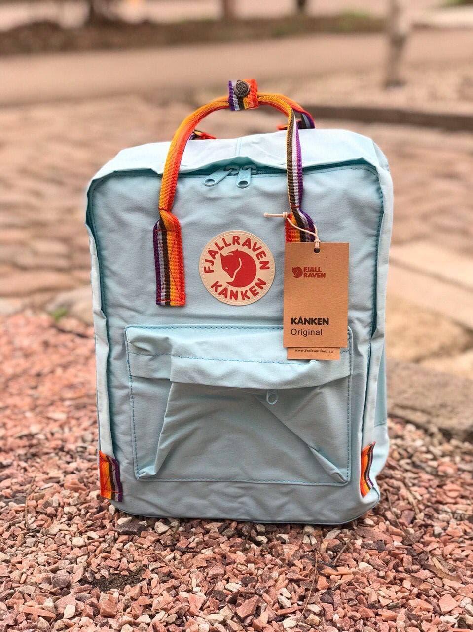 Шкільні портфелі Канкен. Рюкзаки Fjallraven Kanken Rainbow. Рюкзак світло-блакитний молодіжний шкільний 16л, фото 1