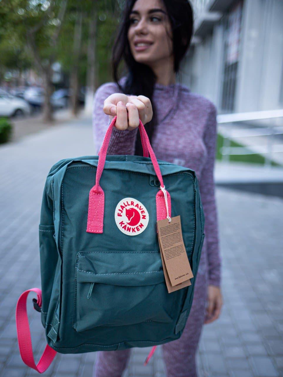 Шкільні портфелі Канкен. Рюкзаки Fjallraven Kanken Classic. Рюкзак зелений молодіжний шкільний 16л, фото 1