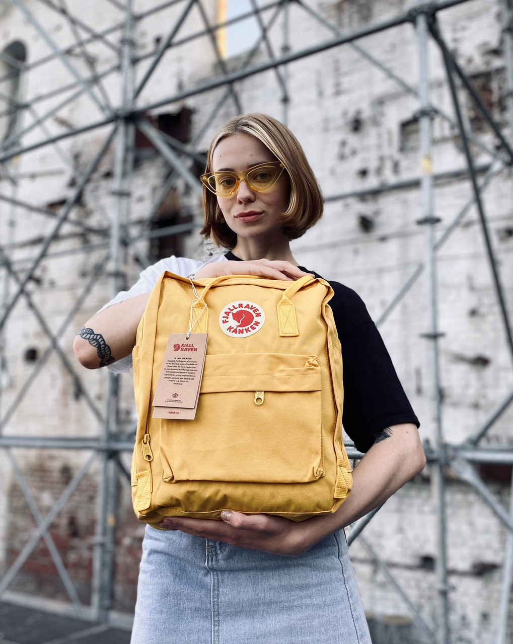 Рюкзаки для школи Fjallraven Kanken Classic жовтий. Портфель, рюкзак Канкен для підлітків жовтий 16л, фото 1