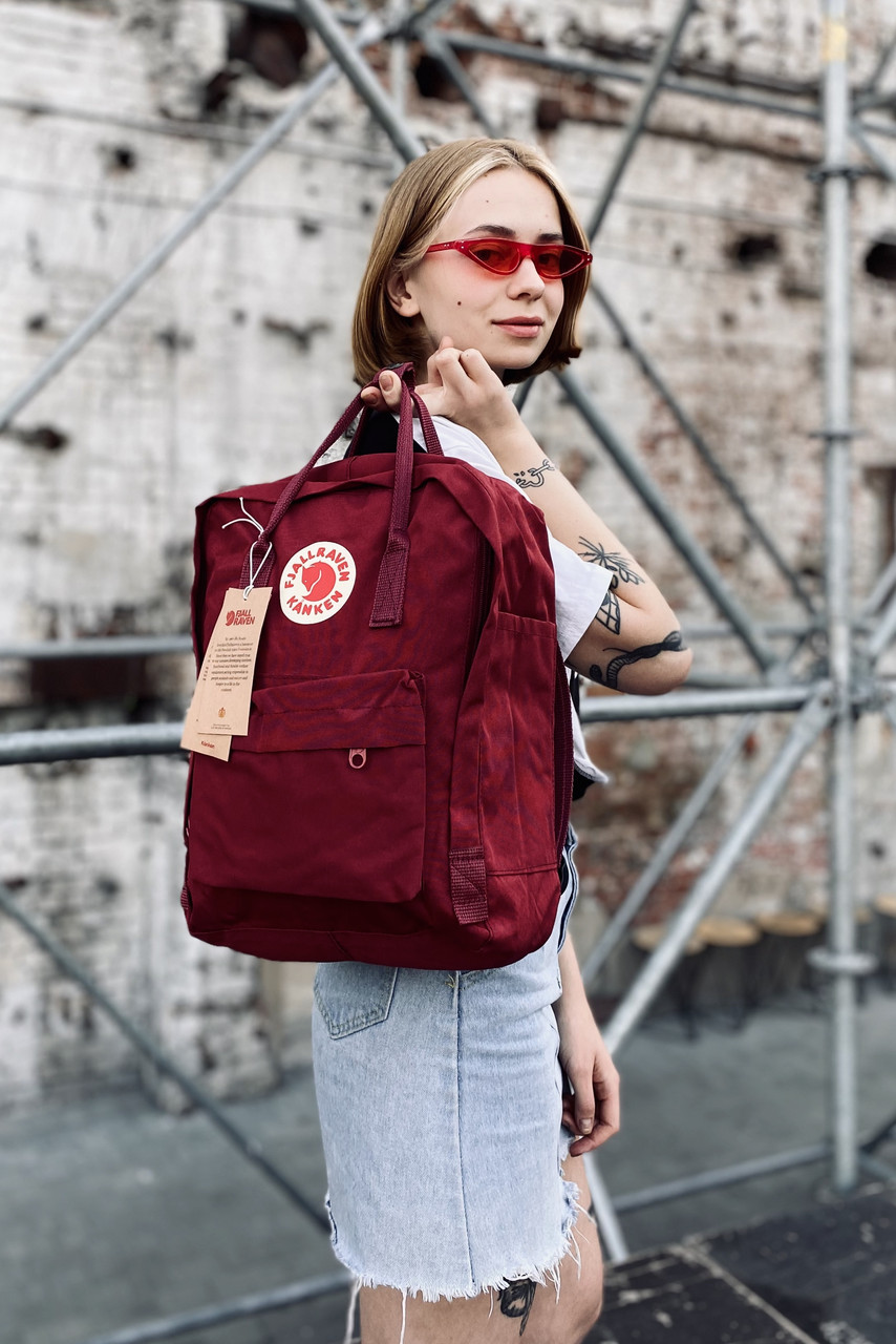Рюкзаки для школи Fjallraven Kanken Classic бордовий. Портфель, рюкзак Канкен для підлітків бордовий 16л, фото 1