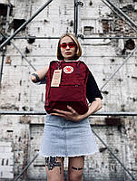 Рюкзаки для школи Fjallraven Kanken Classic бордовий. Портфель, рюкзак Канкен для підлітків бордовий 16л, фото 3