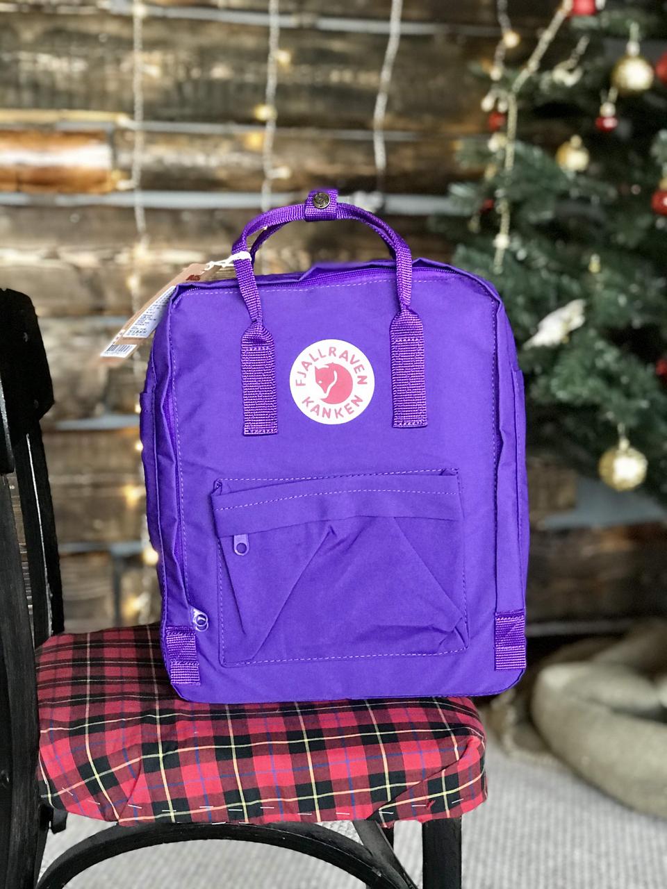 Канкен шкільні портфелі. Рюкзак фіолетовий 16л Fjallraven Kanken Classic. Рюкзаки шкільні брендові 2021, фото 1