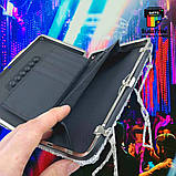 Сумка Клатч із паєтками  синій + друк на ній з 2 боків, фото 7