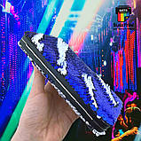 Сумка Клатч із паєтками  синій + друк на ній з 2 боків, фото 5