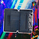 Сумка Клатч із паєтками  синій + друк на ній з 2 боків, фото 8