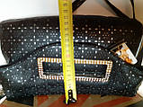 Сумочка сумка клатч еко шкіряна міді чорна зі стразами, фото 5