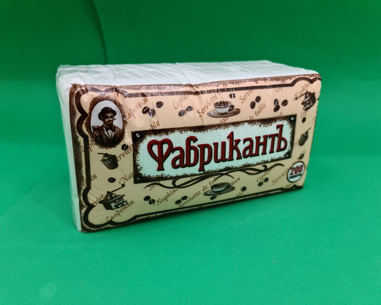 Серветка паперова 200лист ФАБРИКАНТ ЛЮКС однотонна (1 пач.), фото 1