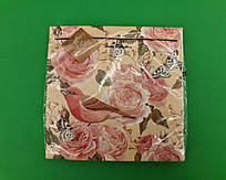 Серветка декор (ЗЗхЗЗ, 20шт) Luxy Рожева птиця (2074) (1 пач.)