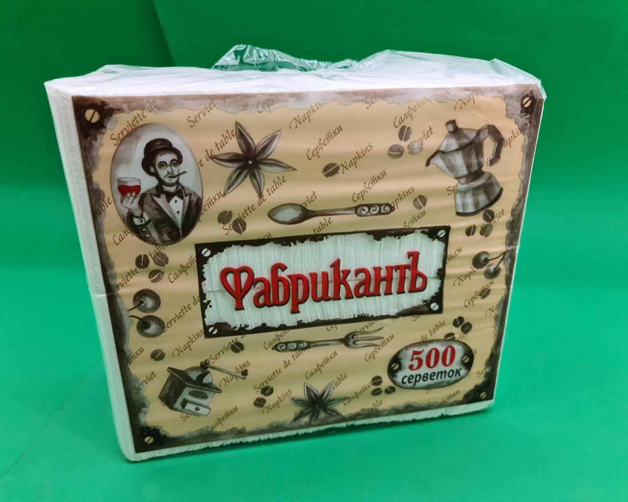 Серветка паперова 500лист ФАБРИКАНТ однотонна (1 пач.), фото 1