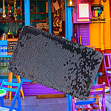 Сумка Клатч із паєтками чорний + друк на ній з 2 боків, фото 5