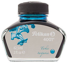 Чорнило Pelikan 4001 Turquoise у скляному флаконі 62.5 мл, колір бірюзовий, 329201