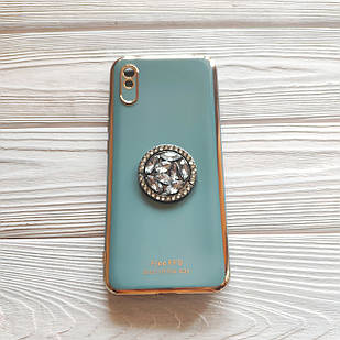 Чохол Ring Stones для Xiaomi Redmi 9A силіконовий бампер Сіро-блакитний