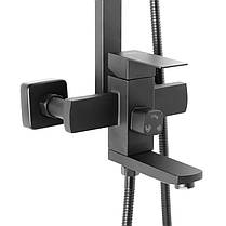 Набір для душової кабіни Mix KUB 009-J чорний + змішувач для умивальника Mix KUB 001 чорний, фото 4