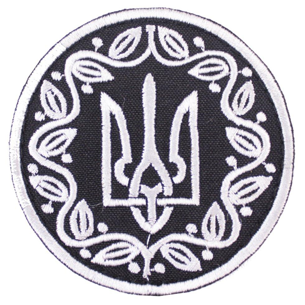 Wotan шеврон патріотичний "Герб України" чорно-білий 8 см