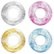 Круг надувний прозорий із блискітками 80 см, Надувний круг із блисками 80 см Дорослий, фото 2