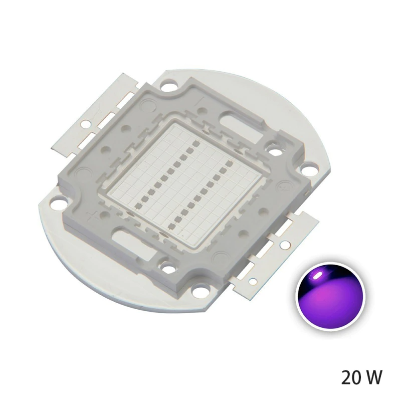 No177 Ультрафіолетовий Світлодіод 20 ватів УФ 30-36 вольт 395 нм/UV LED 20W 36V 395nm