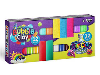 Пластилін повітряний "Air Clay+Bubble Clay" 12 шт+12 шт (рус/укр) ARBB-02-01