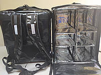 Термосумка для доставки еды с ячейками-перегородками. Рюкзак для доставки суши, еды и пиццы. Каркас. ПВХ.