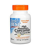 Куркумин Doctor's Best легкоусвояемый , Curcumin 500 мг, 120 капсул