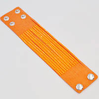 Браслет Жовтогарячий Еко Замш зі стразами