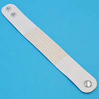 Браслет Білий Еко Замш зі стразами