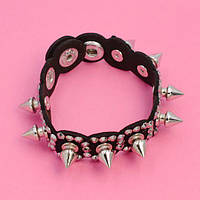 Браслет із Шипами та Стразами Еко Замш