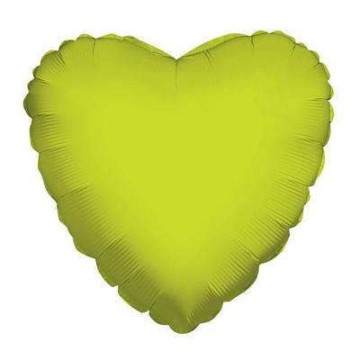 До 18" Фольгована куля серце лайм Lime Green Heart