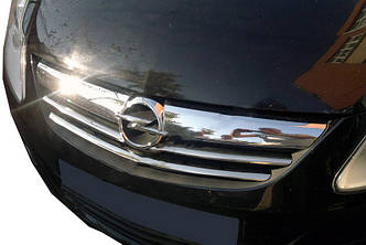 Накладки на решітку (3 част., нерж) для Opel Corsa D 2007-2014 рр від VLF комп.